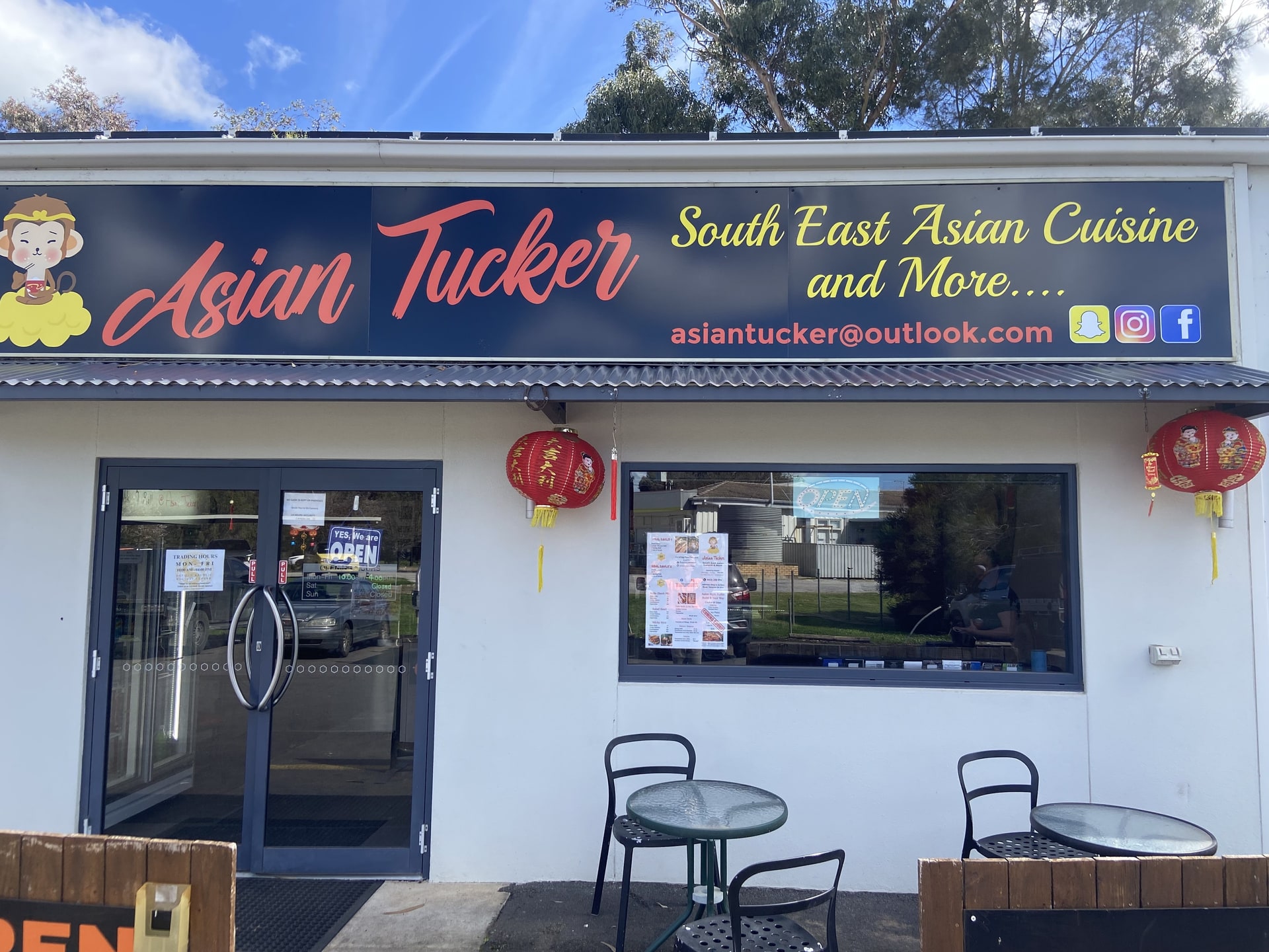 The Asian Tucker shopfront on Para Road, Tanunda, with its signage.