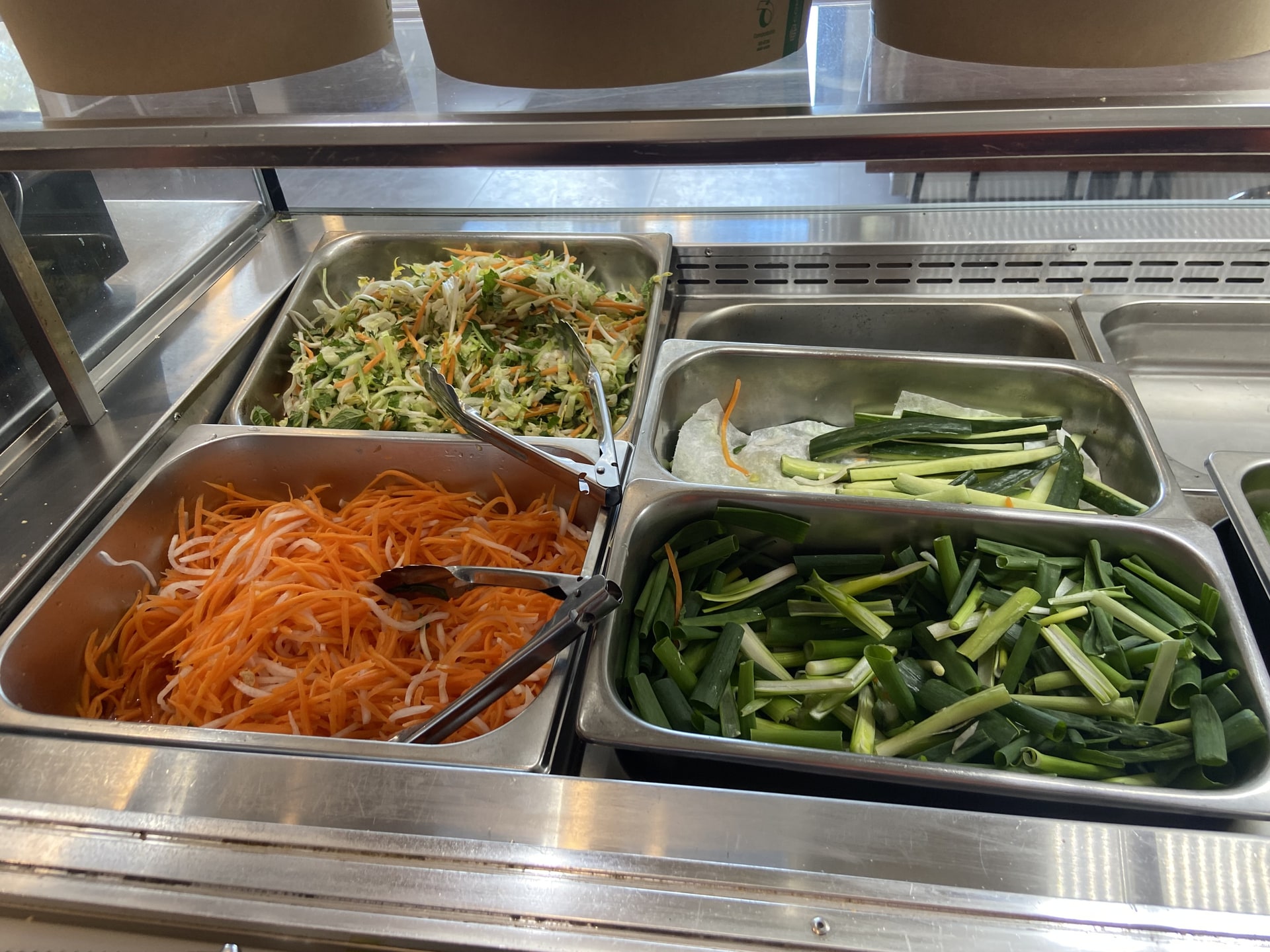Fresh vegetables prepped at the Asian Tucker salad bar.