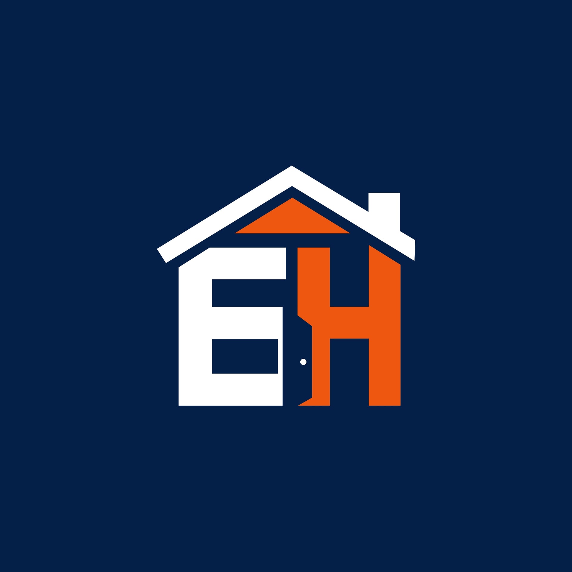 The SA Elite Handyman EH house logo, white and orange on navy.