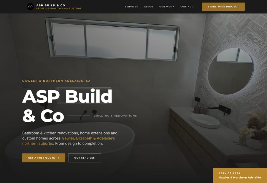 ASP Build & Co website by JB Digital Barossa