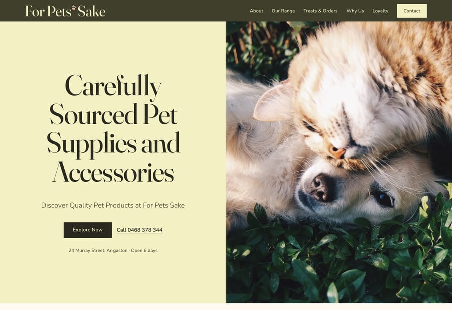 For Pets Sake SA website by JB Digital Barossa