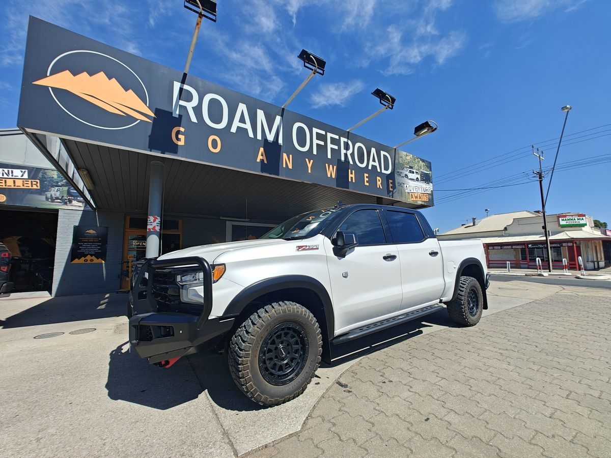 The Roam Offroad shop in Gawler South with a fitted-out ute out front