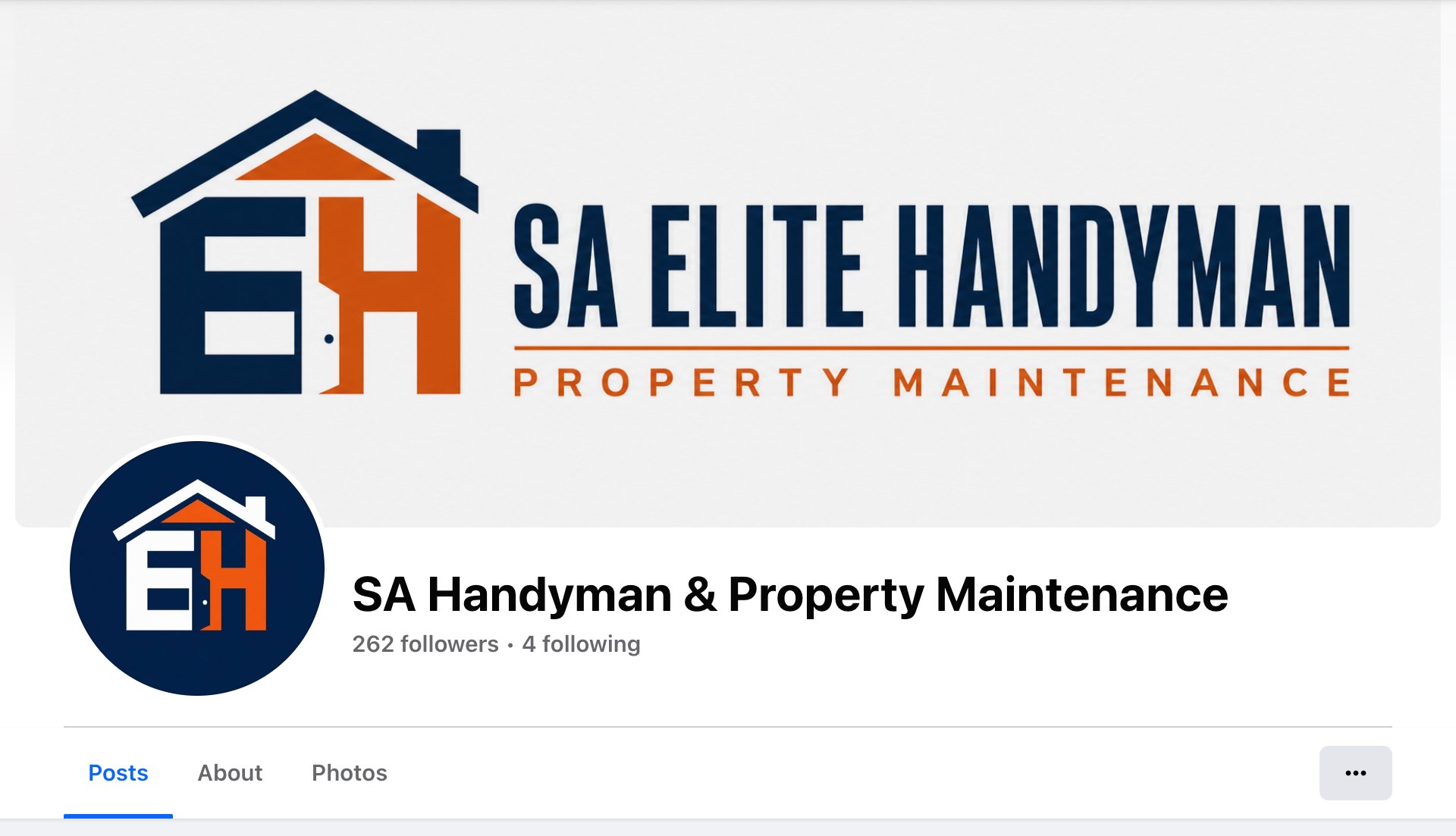 SA Elite Handyman's Facebook page today — cover banner and profile picture carrying the brand identity designed by JB Digital Barossa