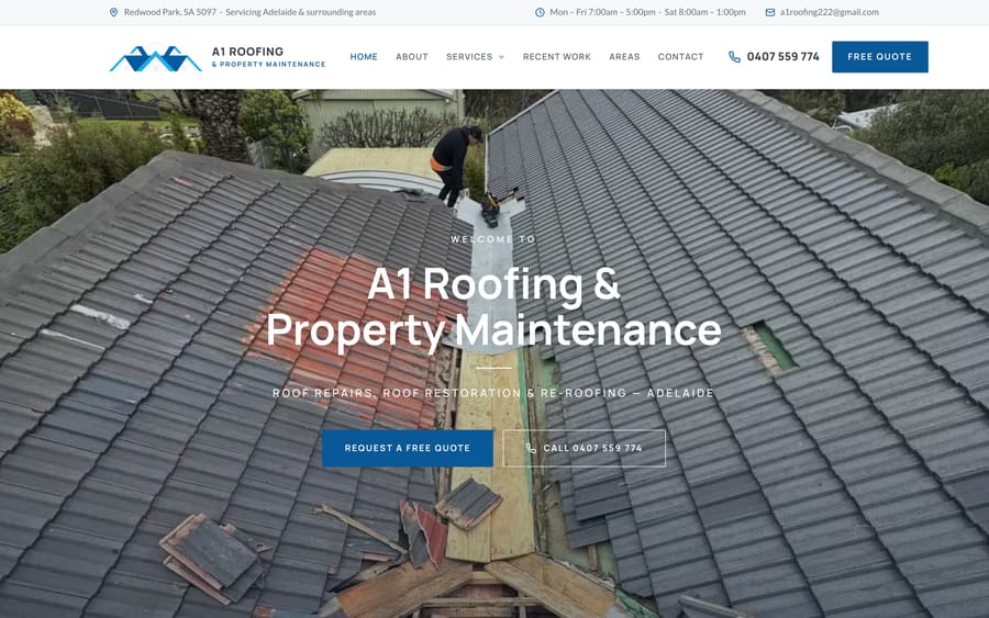 A1 Roofing Adelaide — The live site