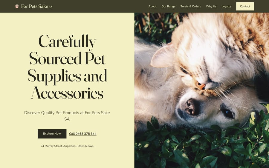 For Pets Sake SA — The live site