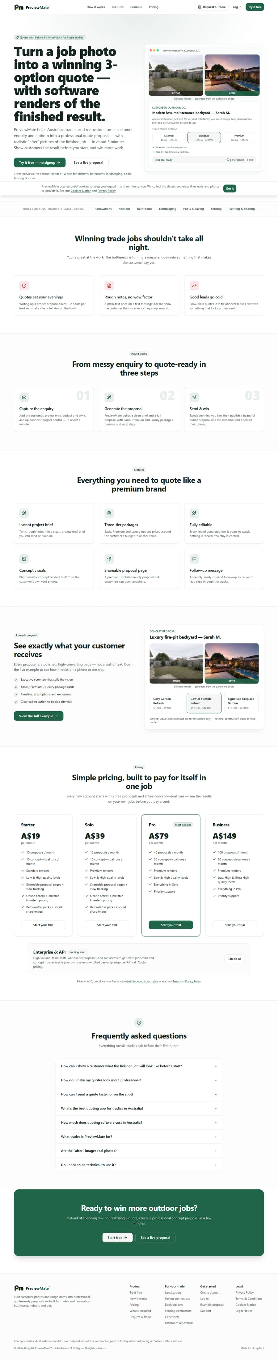 The full PreviewMate website, designed and built by JB Digital.