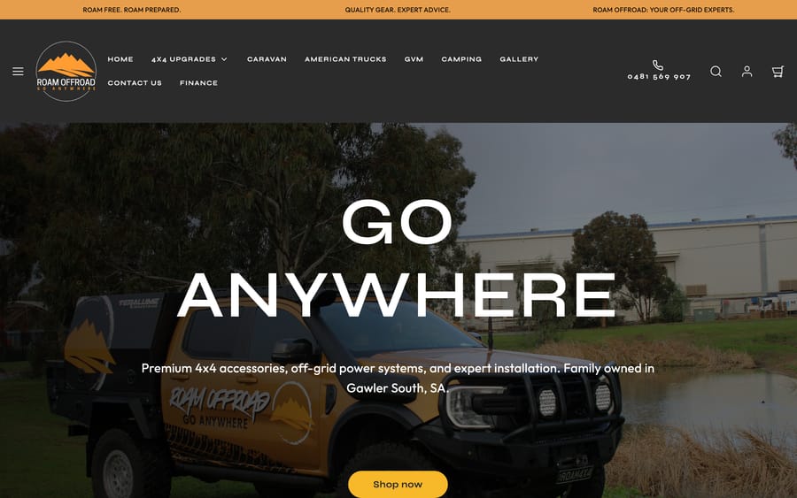Roam Offroad — After — the new storefront