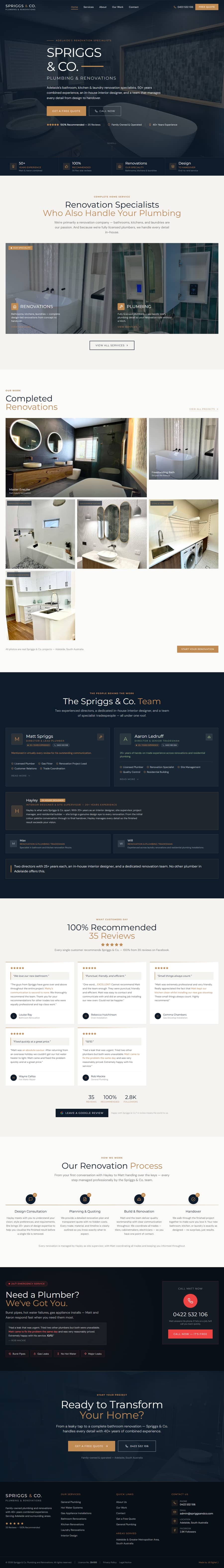 The full Spriggs & Co website, designed and built by JB Digital.