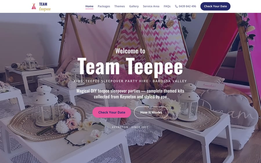 Team Teepee — The homepage