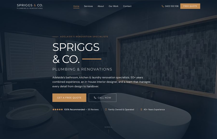 Spriggs & Co website built by JB Digital