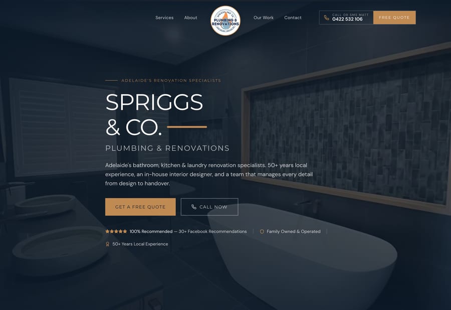Spriggs & Co website built by JB Digital Barossa